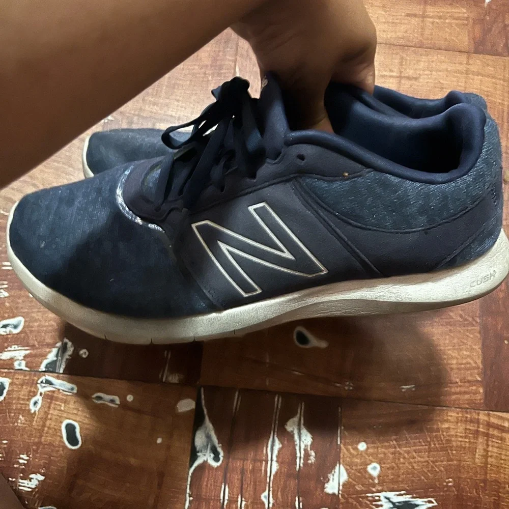 New Balance Blue and White Sneakers with Suede Upper - Picture 1 of 5